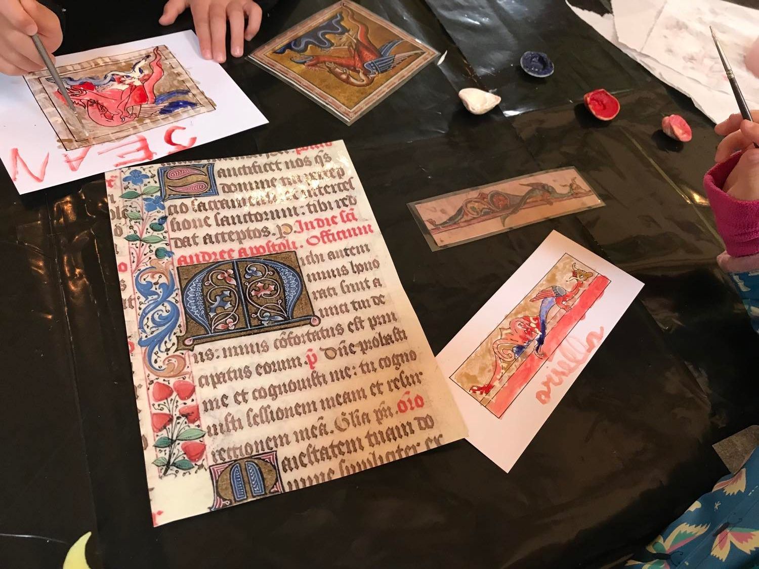 Atelier l'art de l'enluminure, au Château de Morlanne