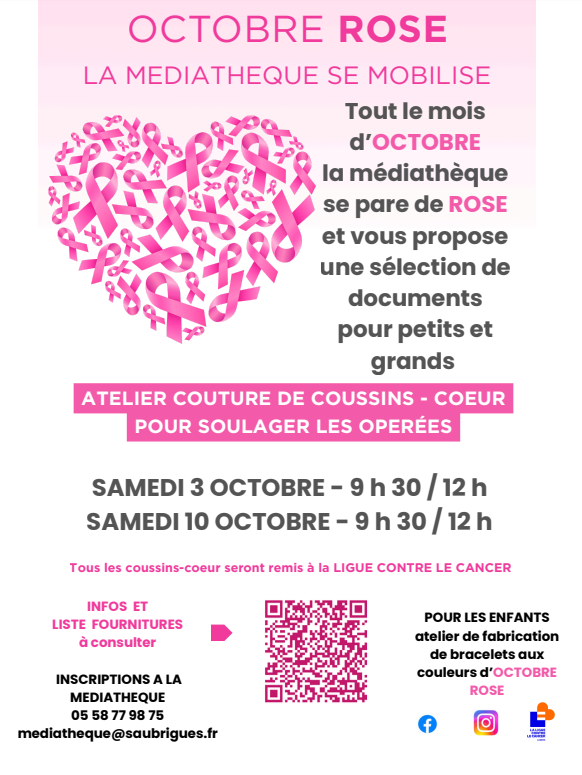 Octobre Rose à la Médiathèque Saubrigues