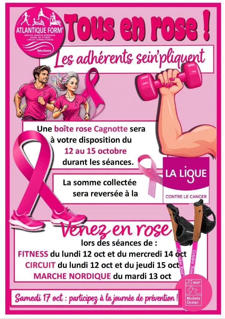  Octobre rose :  Tous en rose avec Atlantique form'