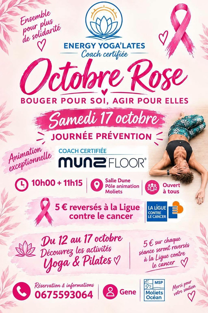  Octobre rose : bouger pour soi, agir pour elles avec Energy yoga lates'