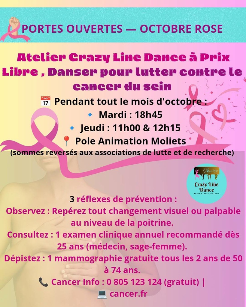  Octobre rose :  Danser pour lutter contre le cancer du sein avec Crazy Line Dance