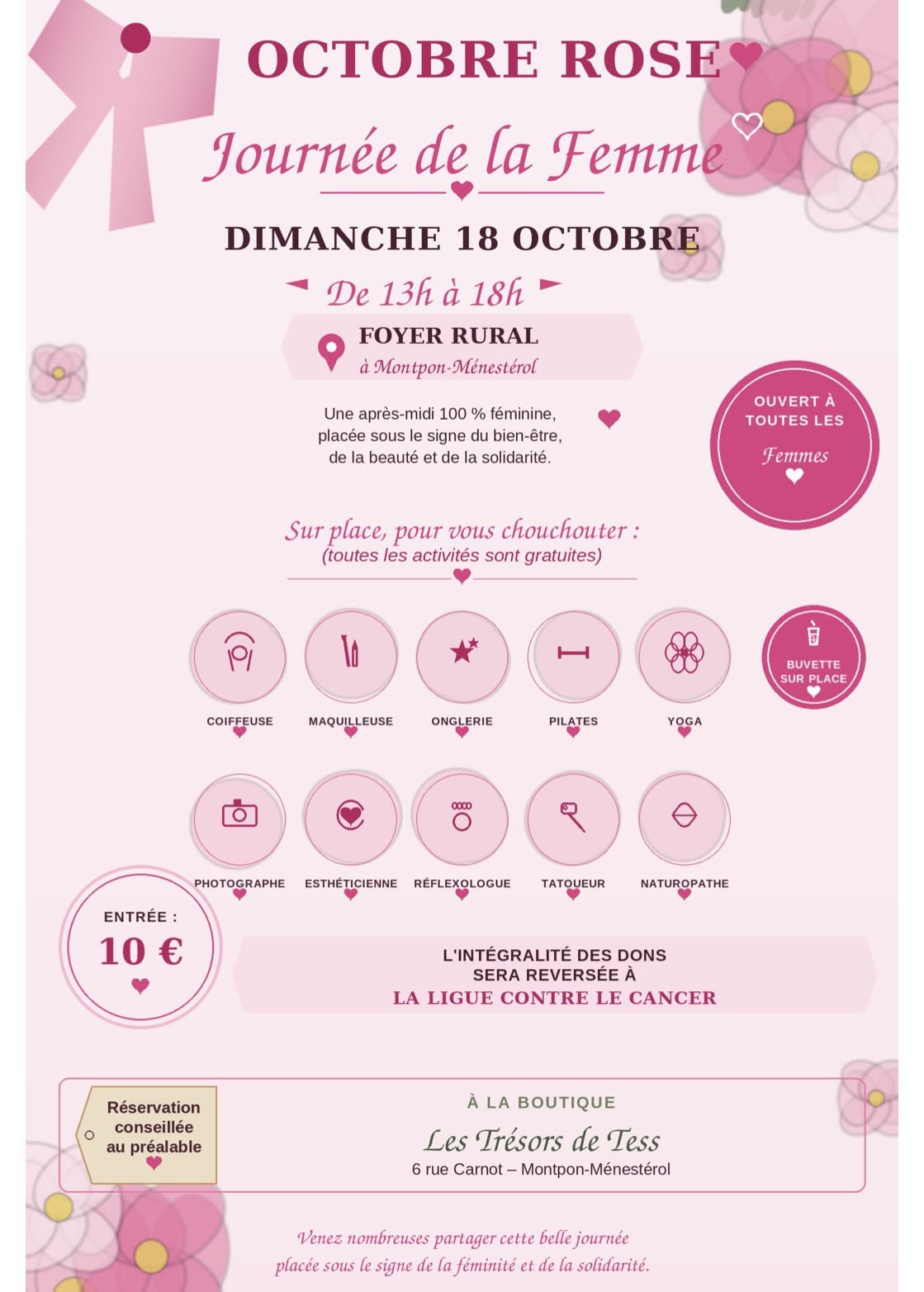 Après-midi bien-être pour les femmes octobre rose