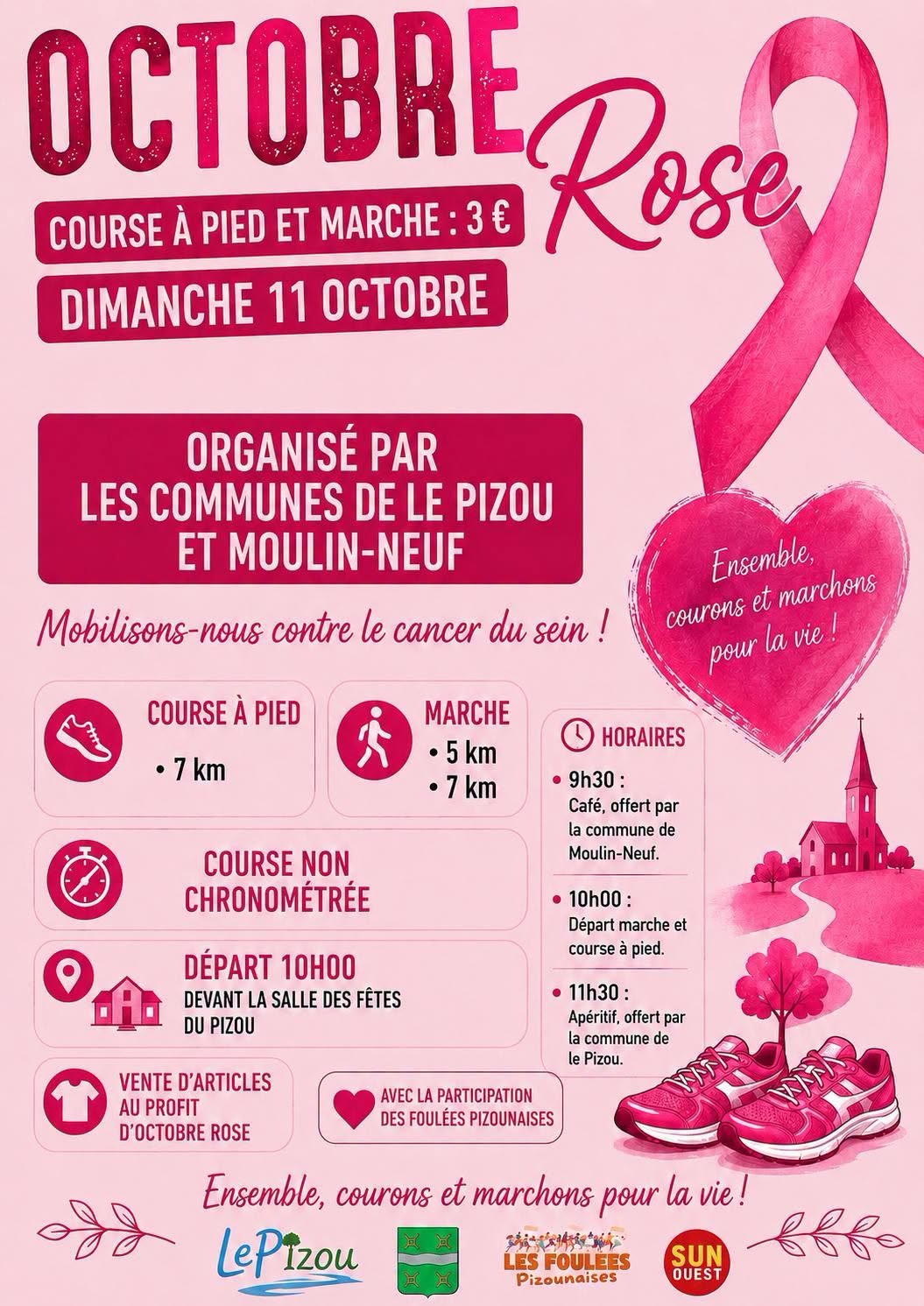 Randonnée et course Octobre Rose