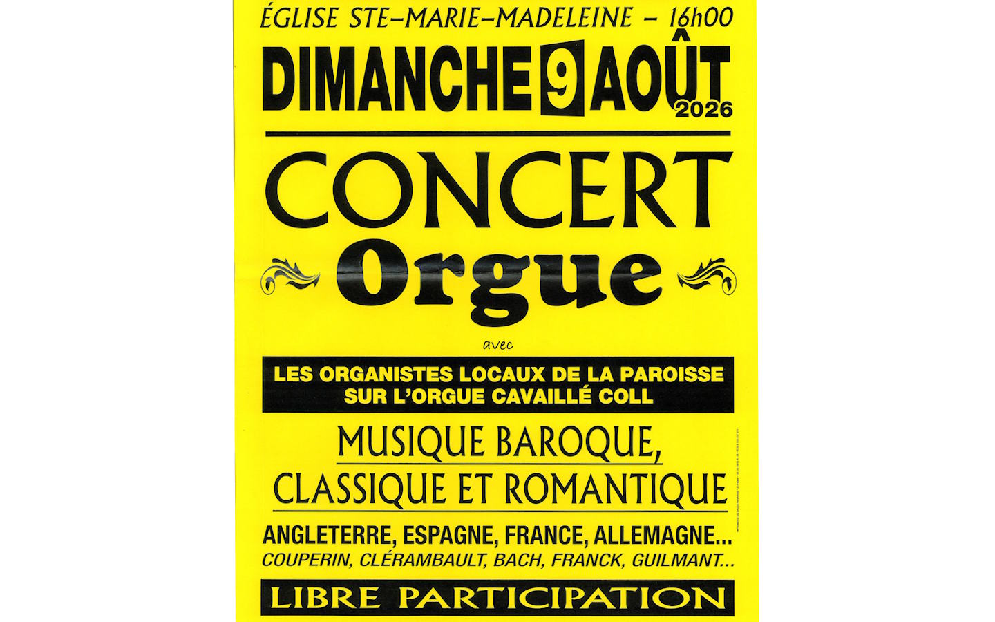 Concert d'orgue