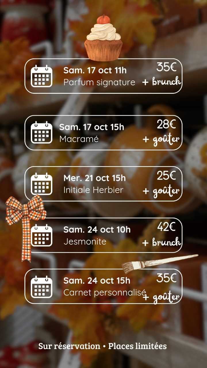 Atelier Carnet personnalisé & Brunch - Maison Tarte