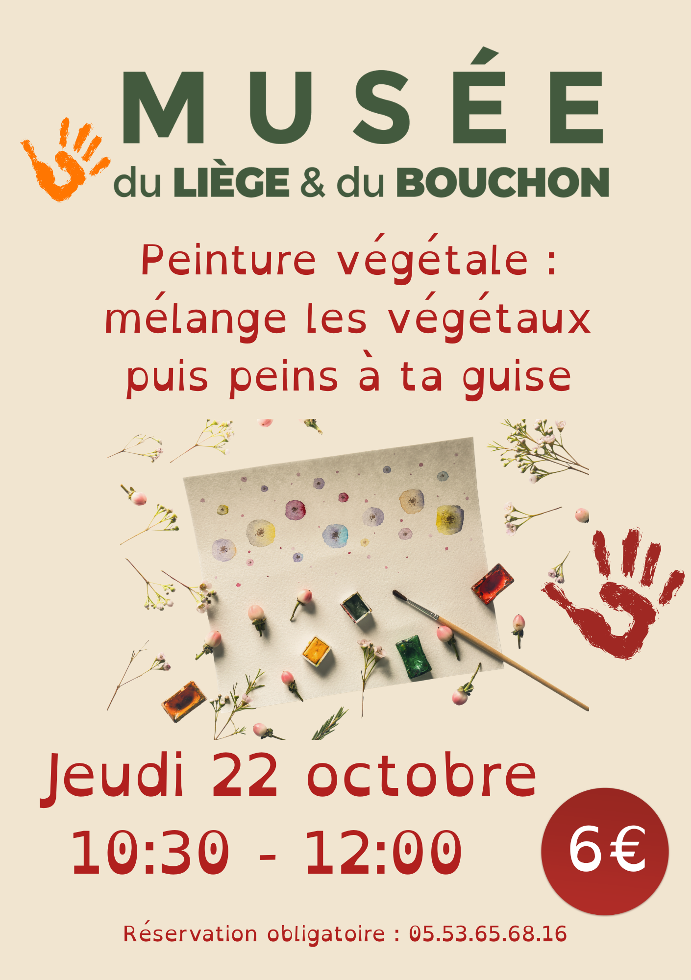 Musée du Liège et du Bouchon : Atelier peinture végétale
