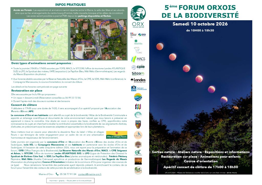 5éme forum de la biodiversité à Orx
