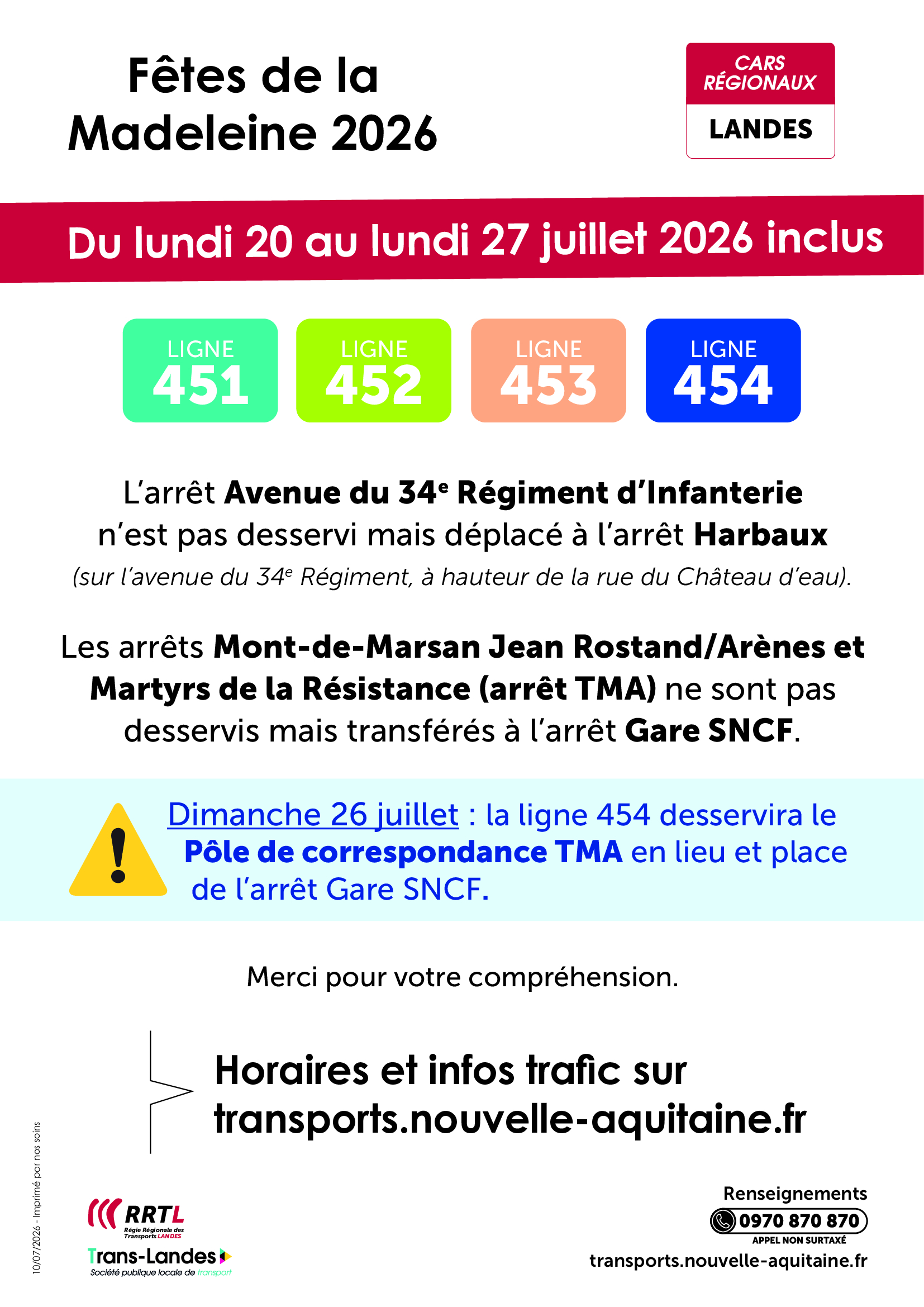 Informations transports