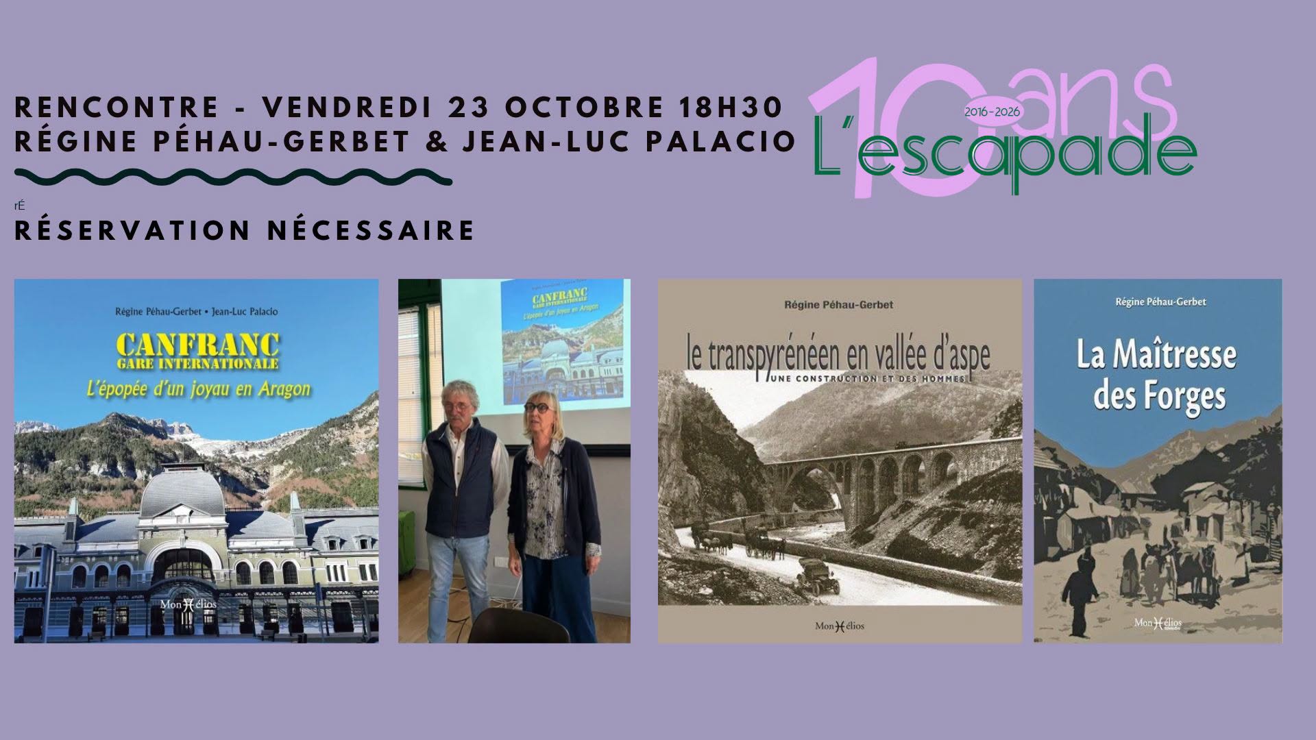 Rencontre littéraire avec Régine Péhau-Gerbet et Jean-Luc Palacio