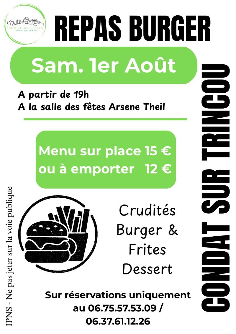 Repas burger local