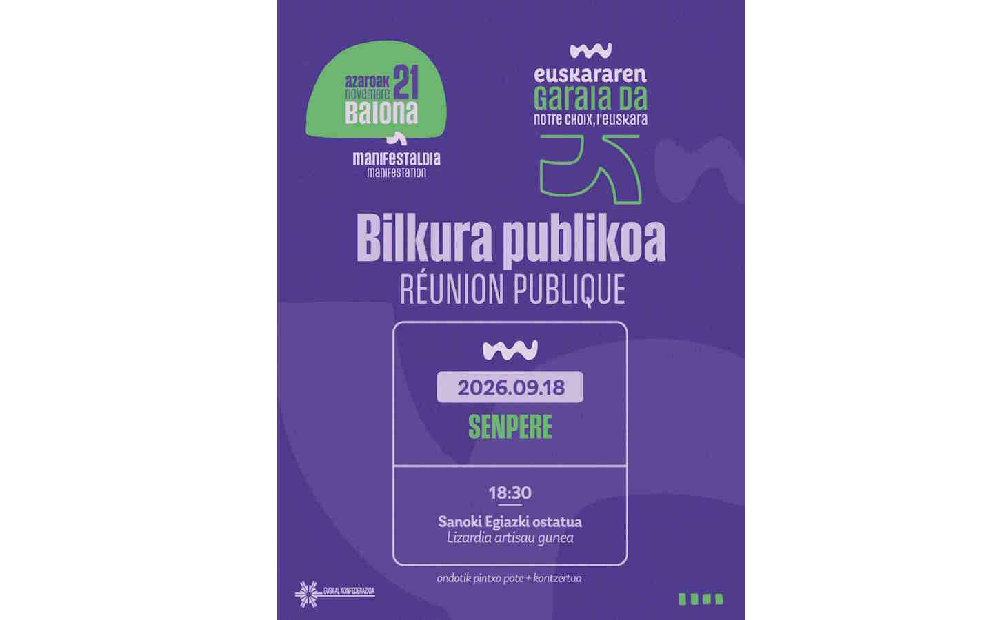 Conférence : Euskal konfederazioa - Invitation à une réunion publique