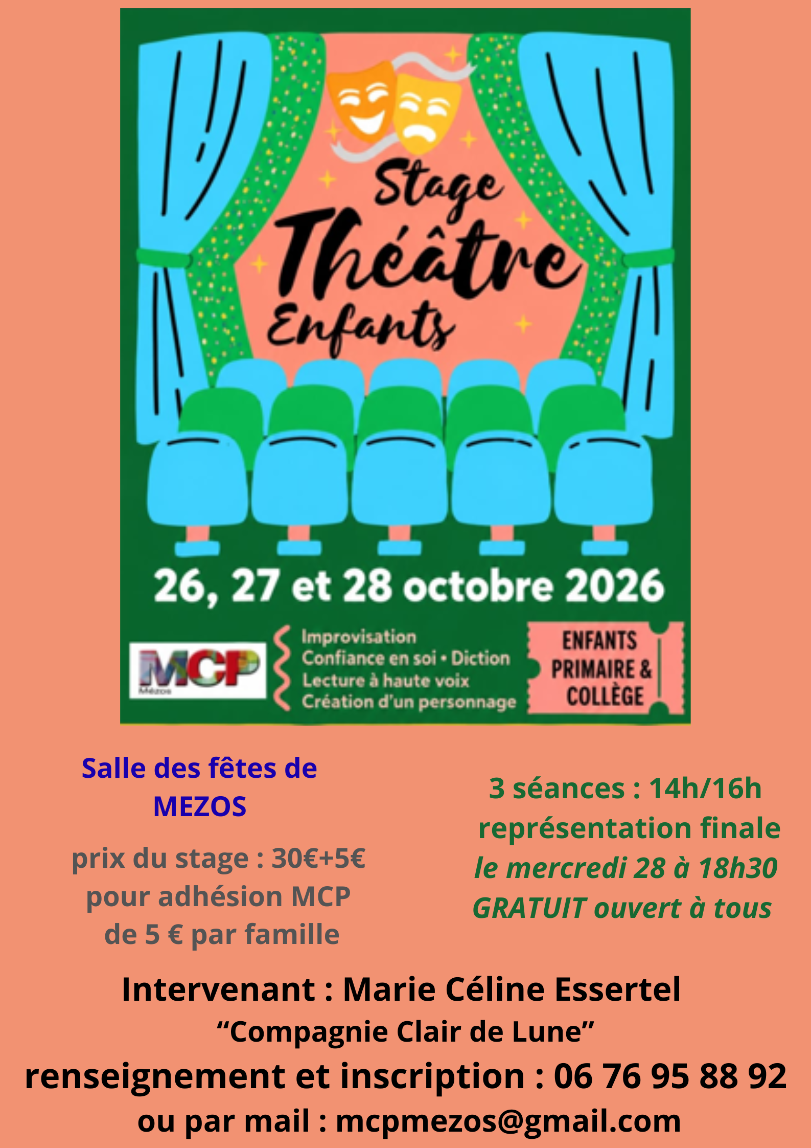 Stage de théâtre pour enfants