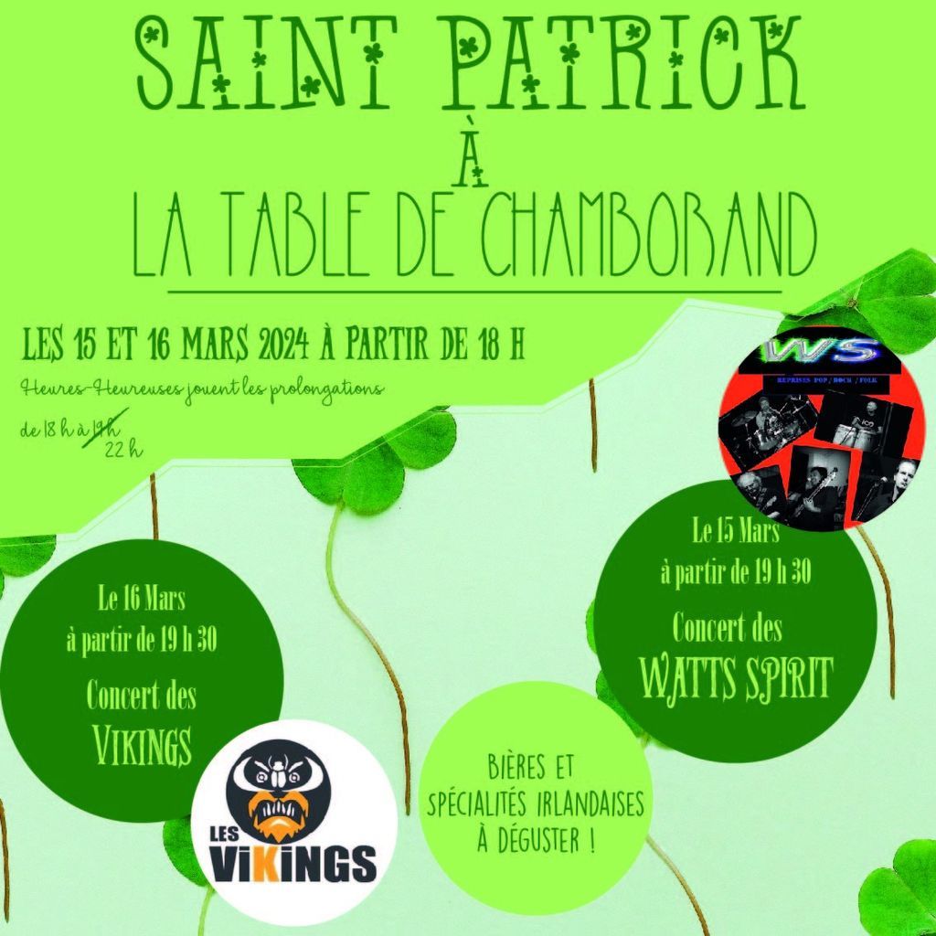 La Table de Chamborand fête la Saint Patrick !