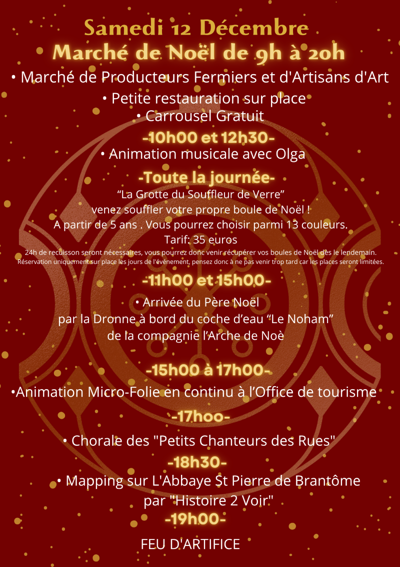Marché de Noël de Brantôme en périgord