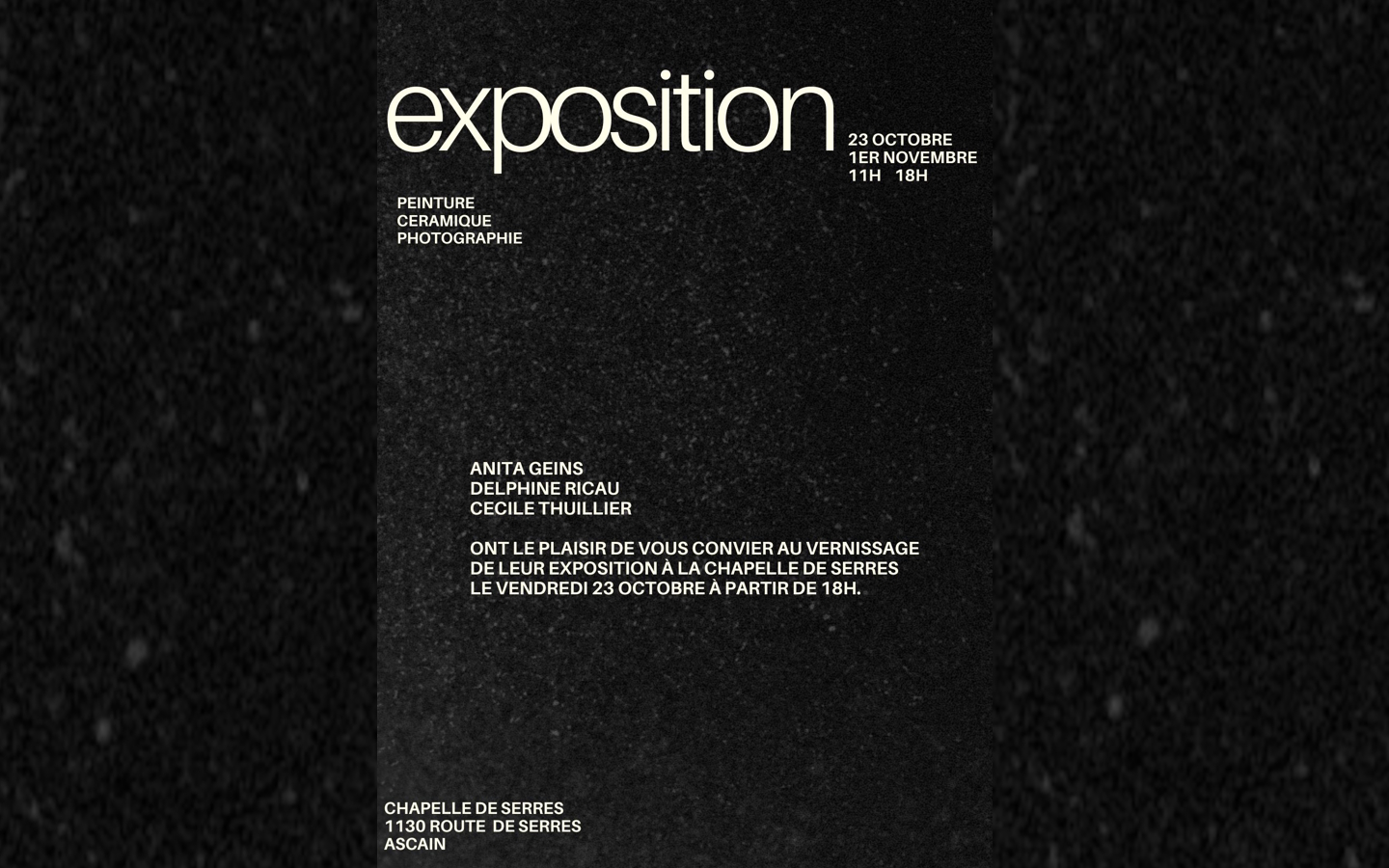 Exposition peinture, céramique, photographie