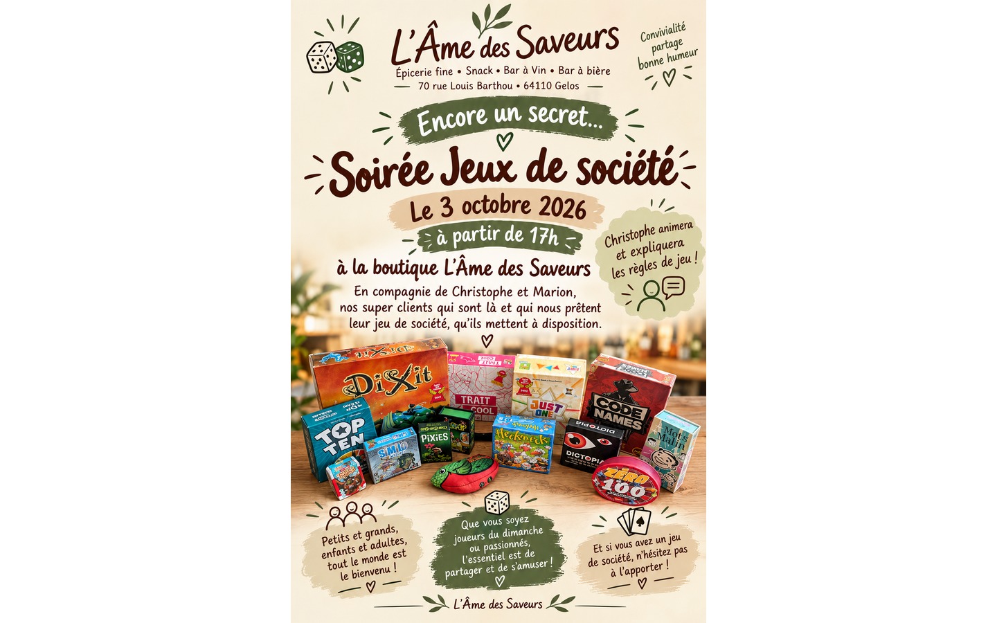 Soirée jeux de sociétés