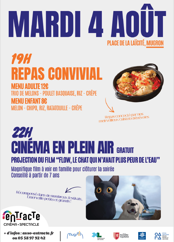 Soirée conviviale • Repas + Cinéma en plein air