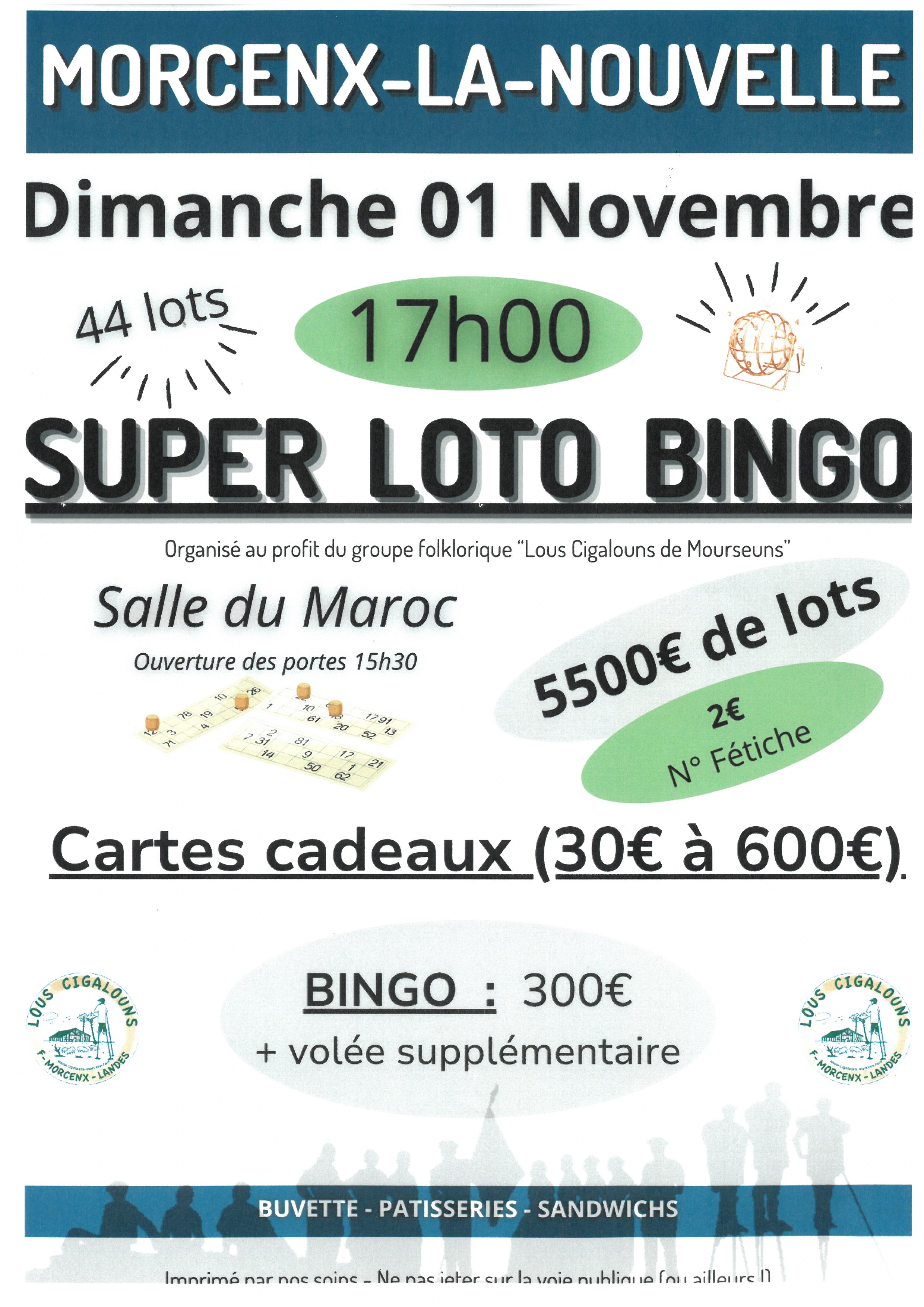 Super Loto Bingo de "Los Cigalouns de Mourseuns"