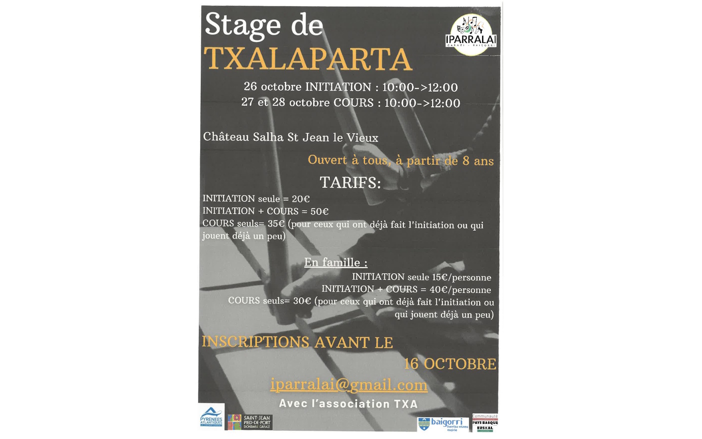 Stage de txalaparta-initiation