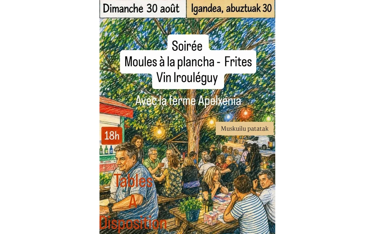 Soirée moules à la plancha-frites et vin d'Iro ...