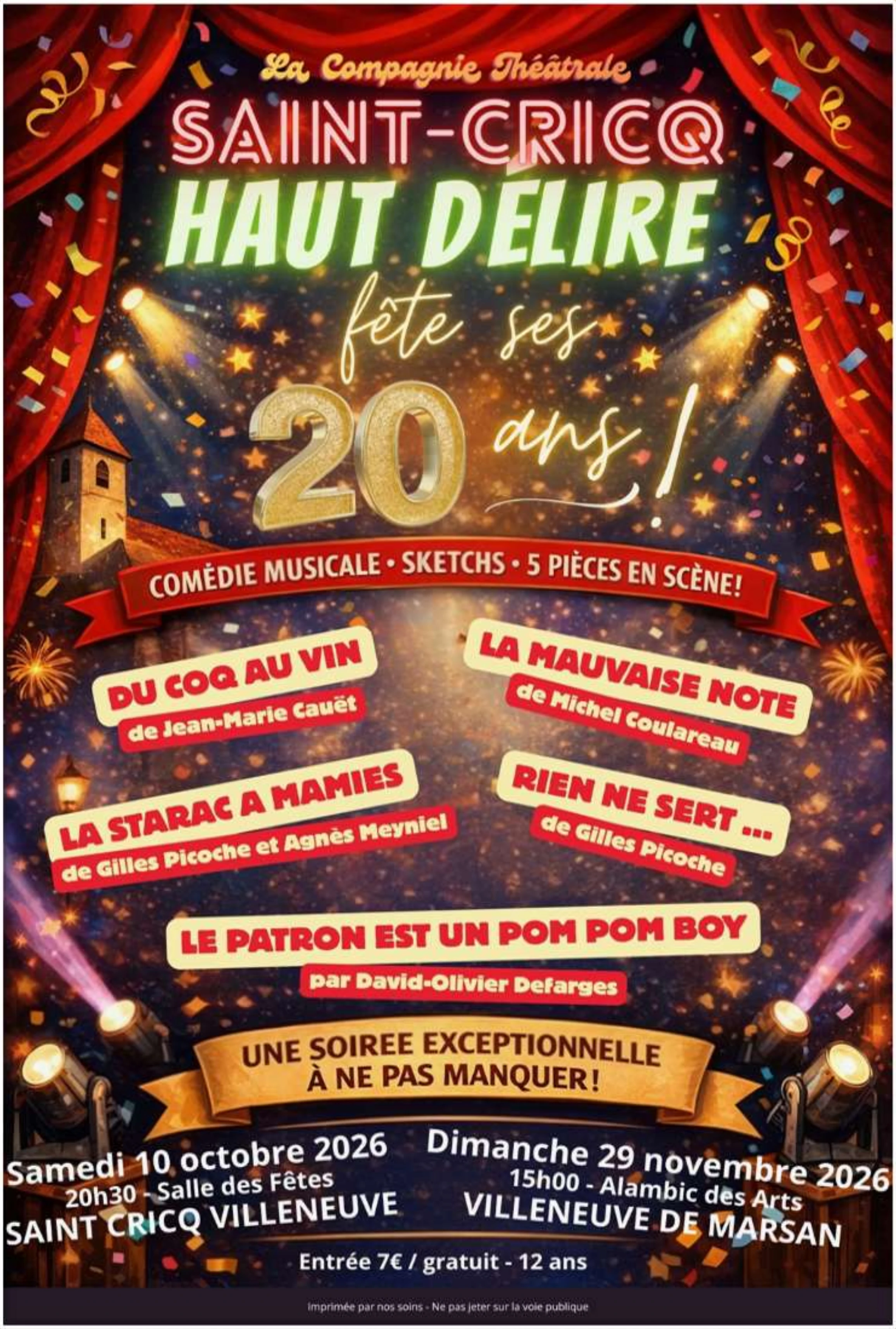 La cie théâtre Saint-Cricq Haut Délire fête ses 20 ans !