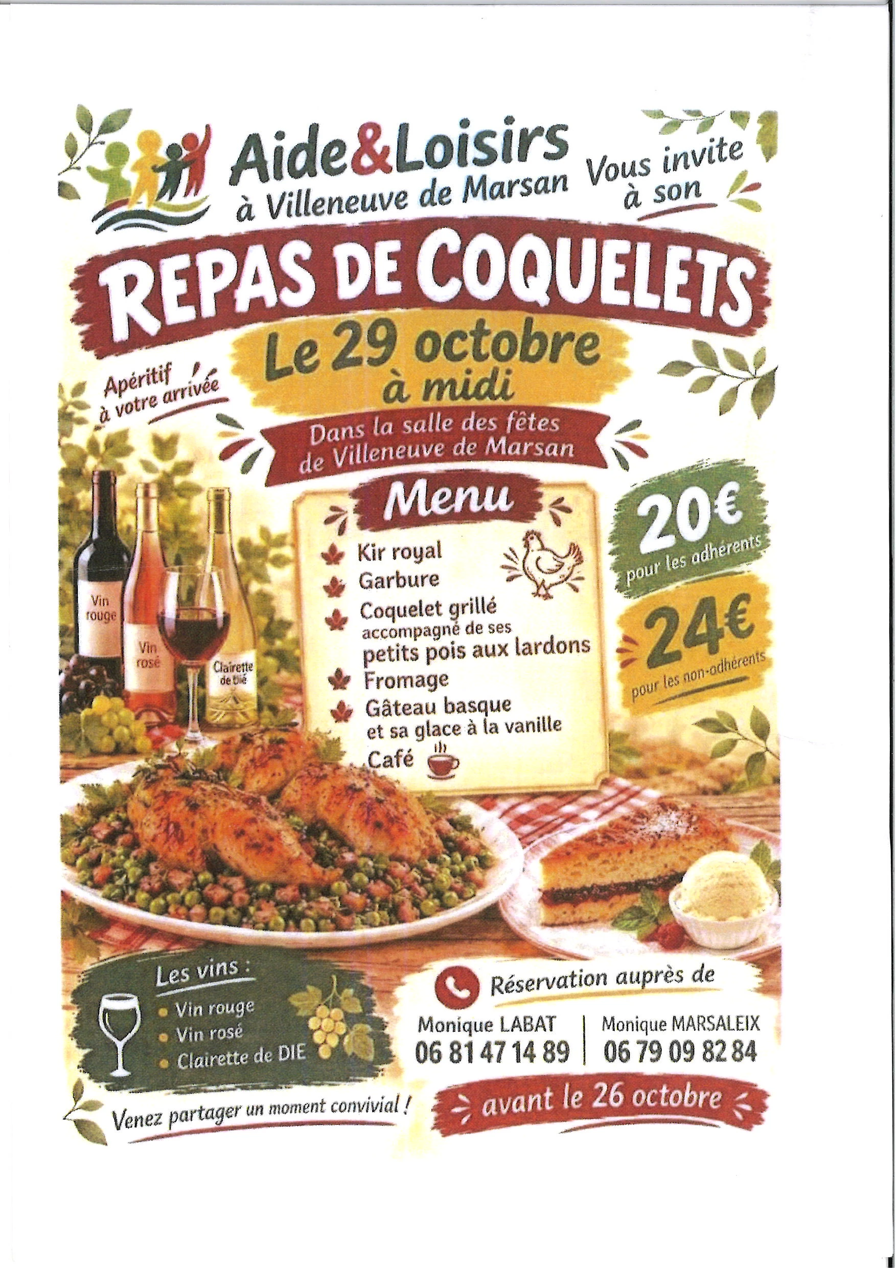 Repas de coquelets