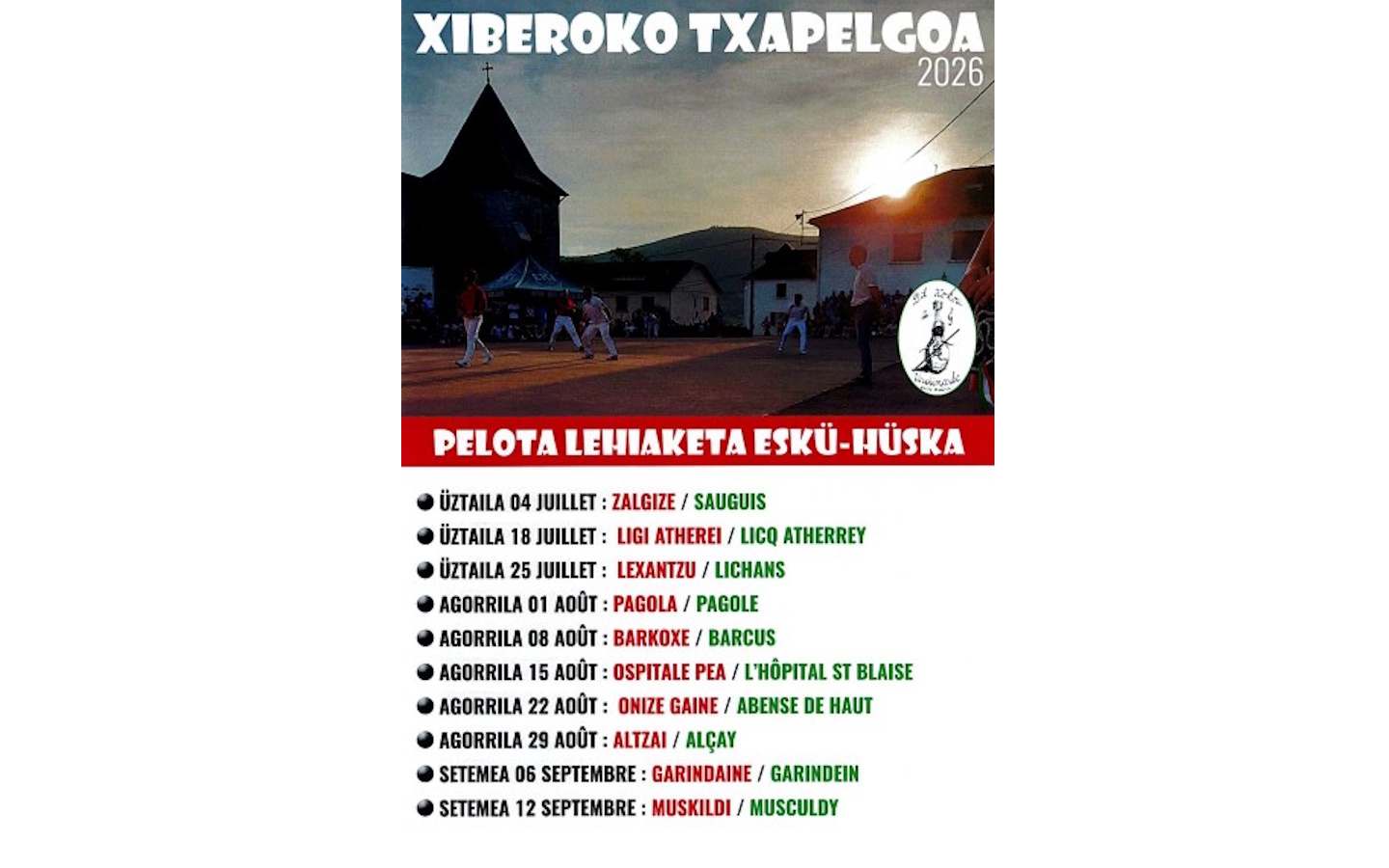 Xiberoko txapelgoa : tournoi de pelote à main nue