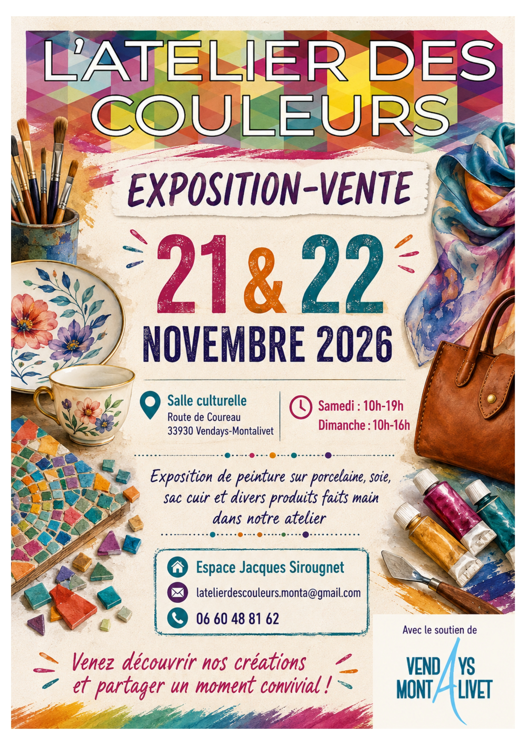 Exposition vente par l'Atelier des couleurs