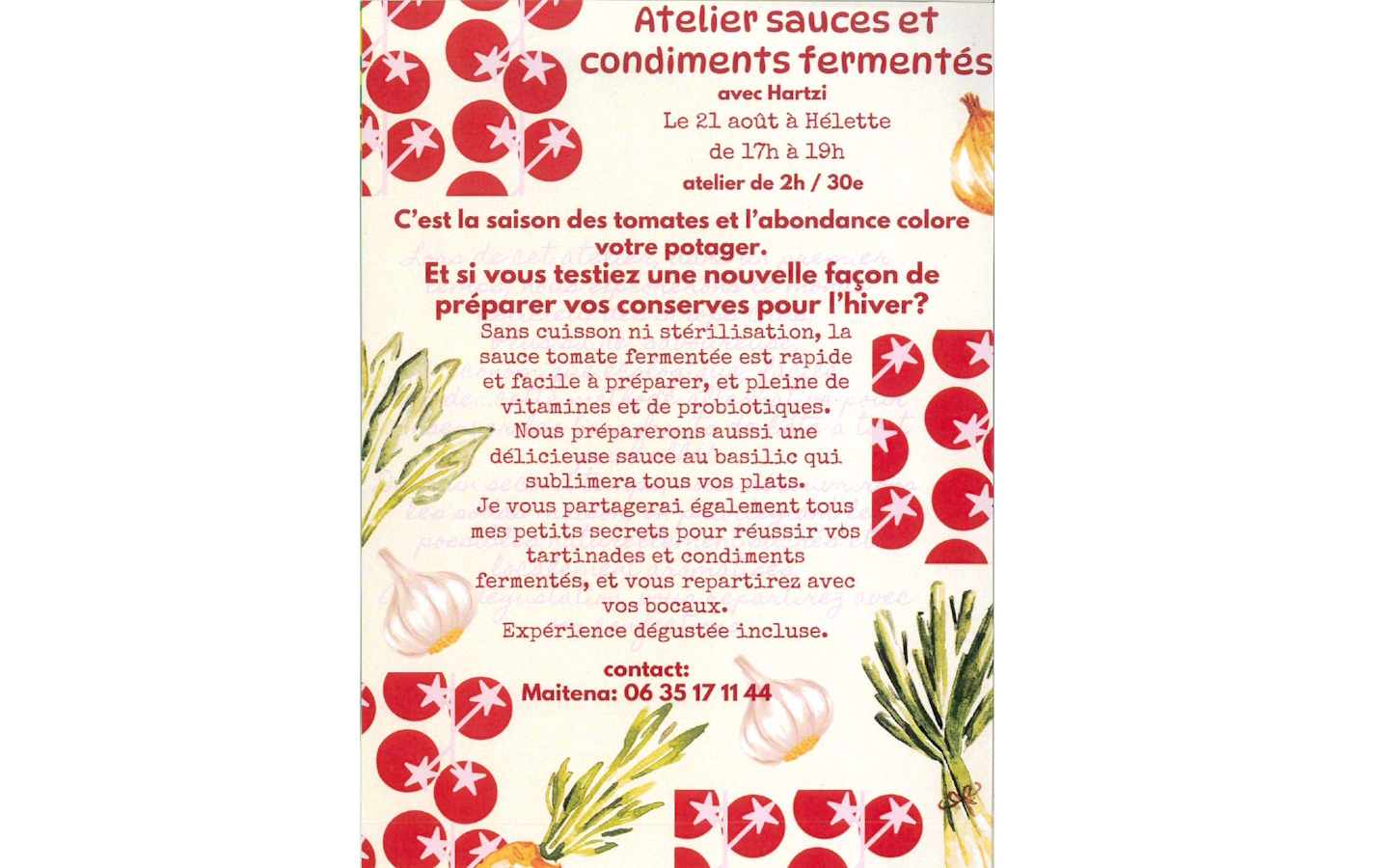 Atelier sauces et condiments fermentés