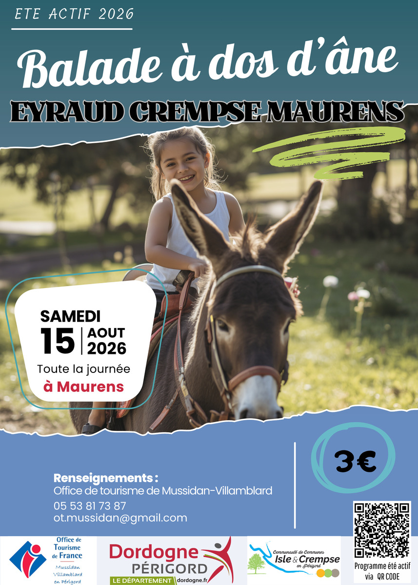 Eté actif : Balade à dos d’âne