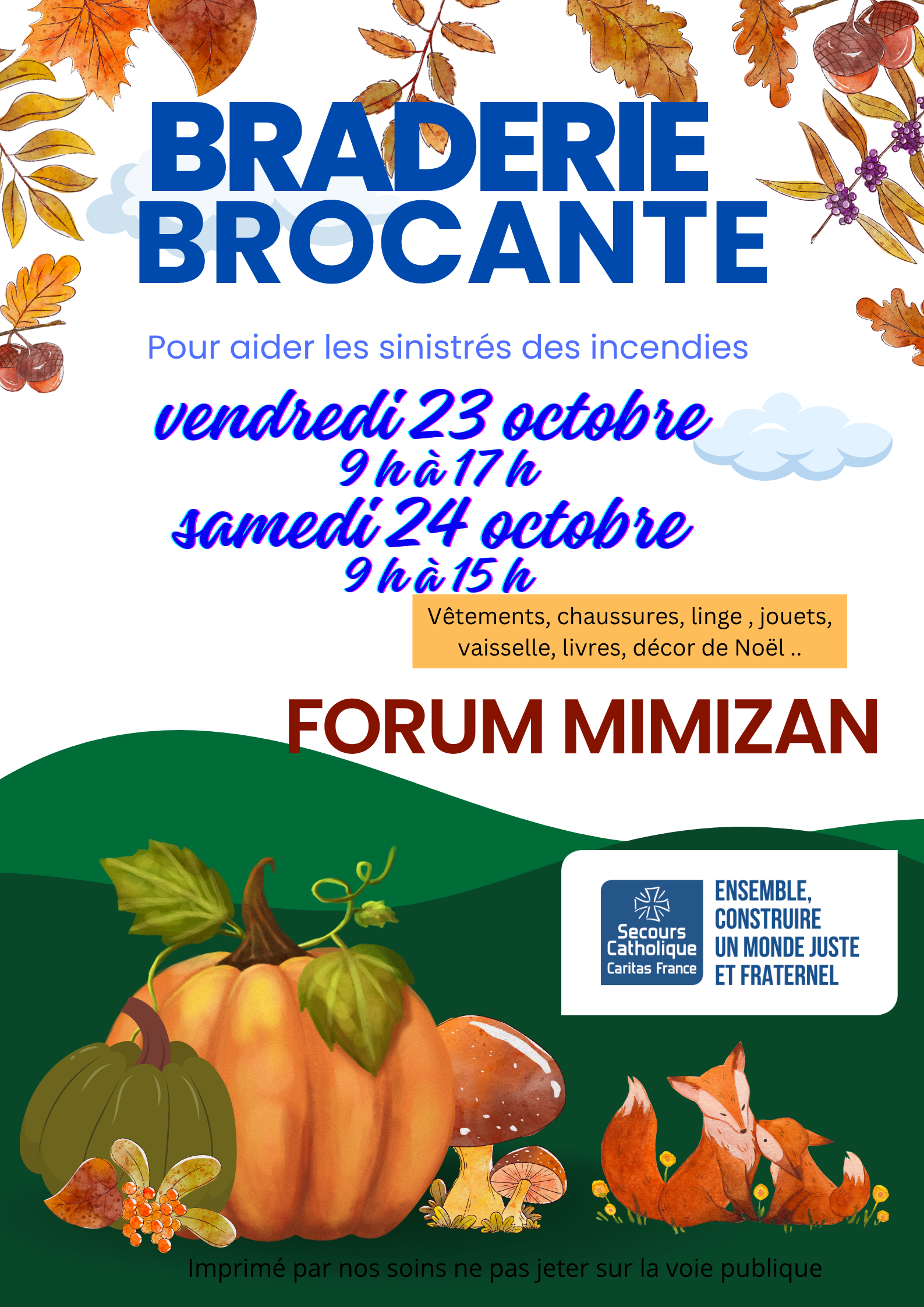 Braderie brocante du  Secours Catholique 