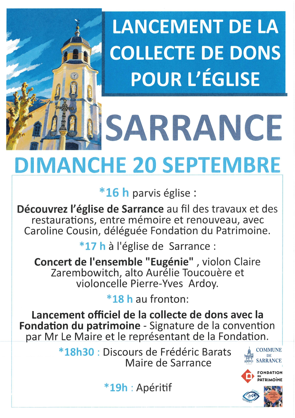 Collecte de dons pour l'église de Sarrance.