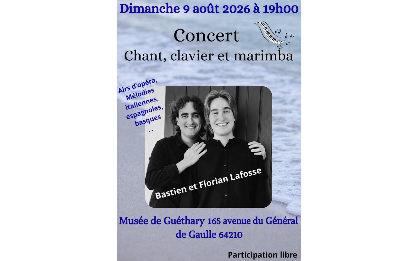 Concert chant, clavier et marimba