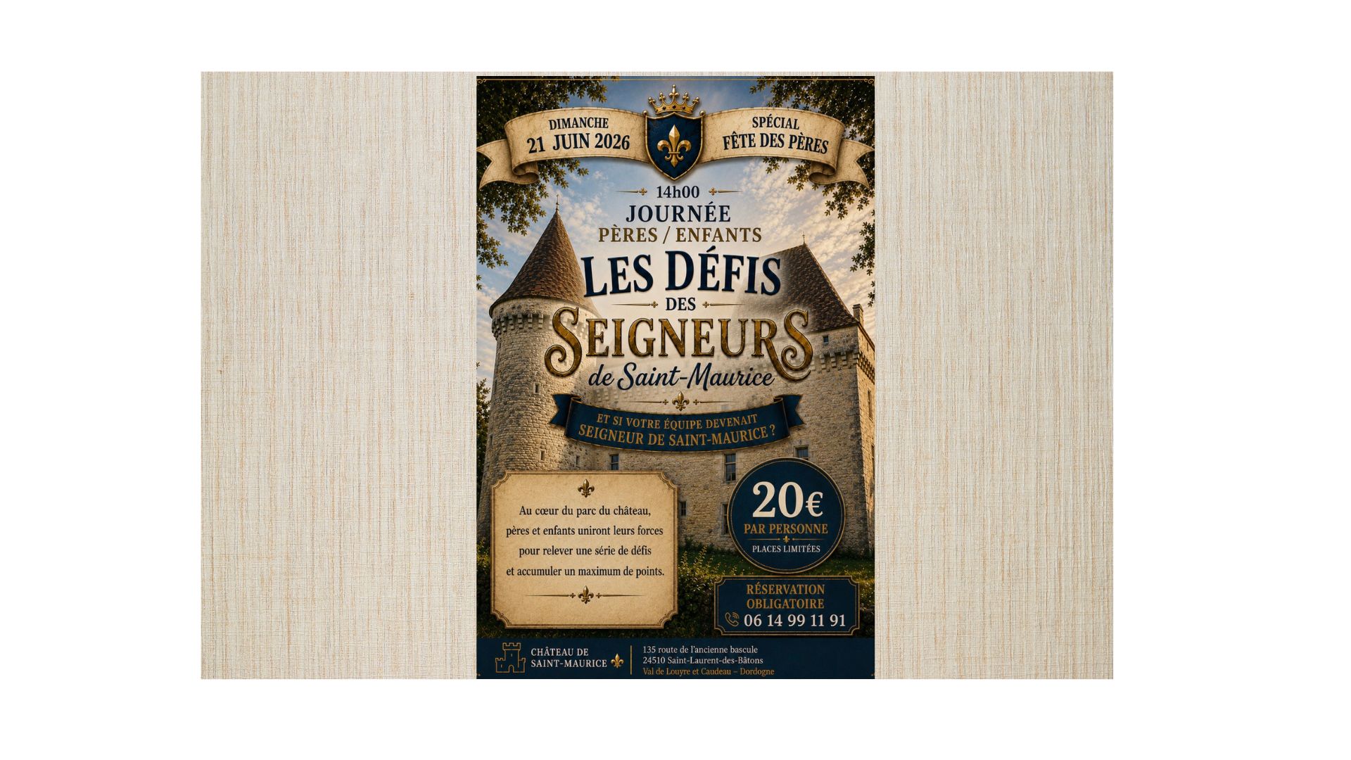 Journée découverte du château dans le parc et  ...