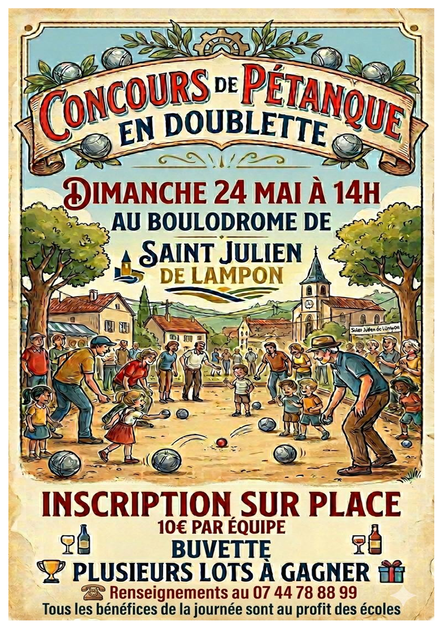Concours de pétanque en doublette