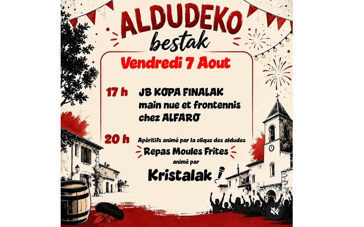 Fêtes de village : pelote basque, soirée animé ...