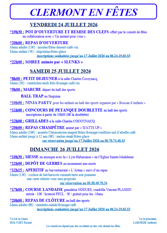 Fêtes locales de Clermont