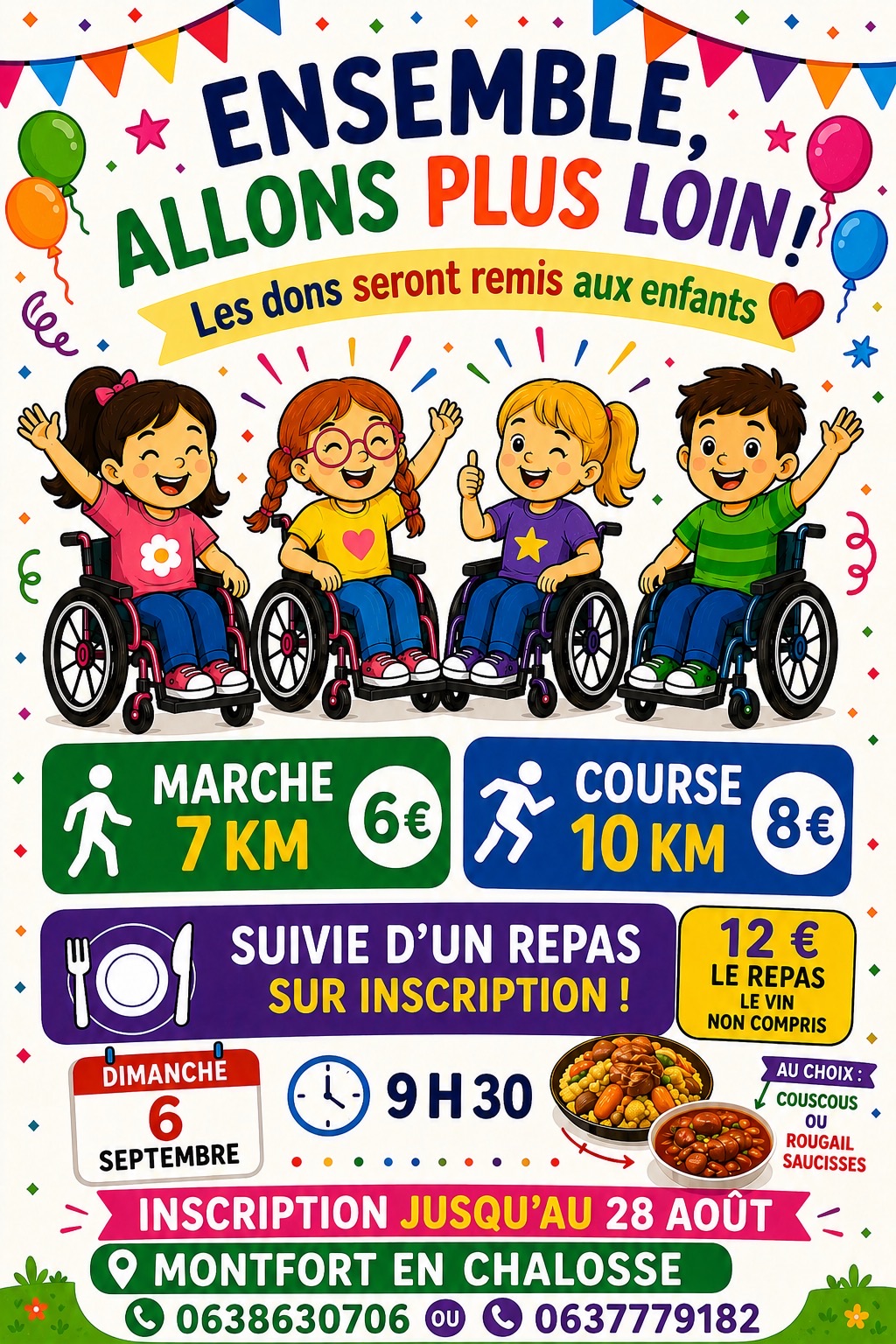 Marche et course pour Chloé, Ines, Enora et Nolan