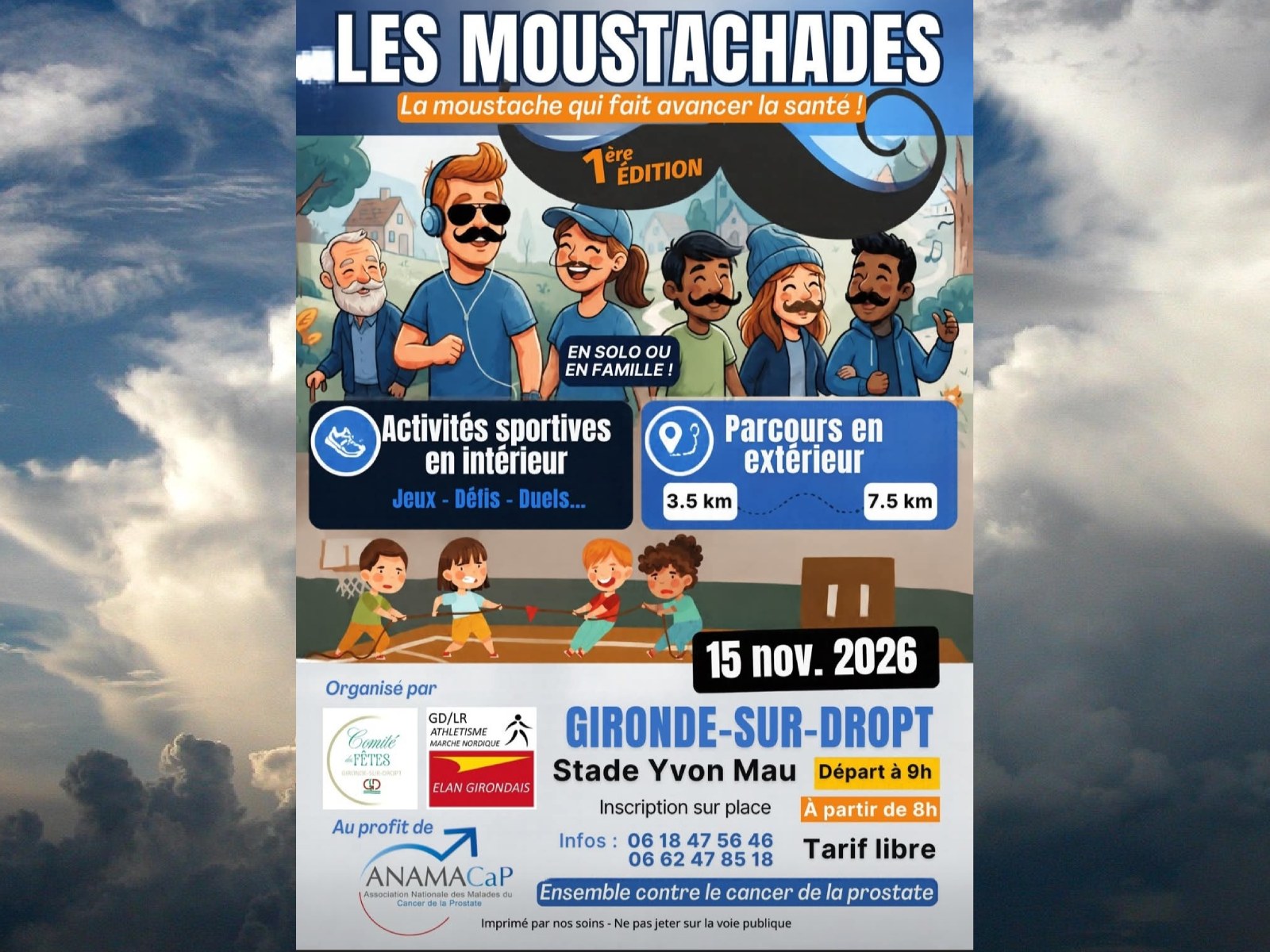 Les moustachades marche bleue