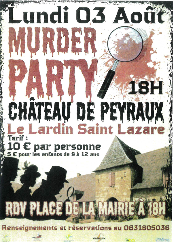 Soirée Murder Party château de Peyraux