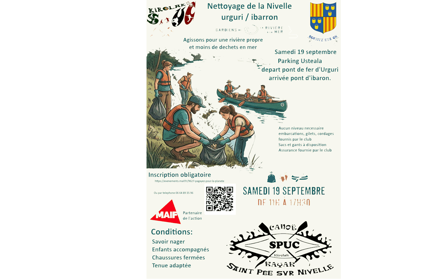 Spuc Kayak : Nettoyage de la Nivelle