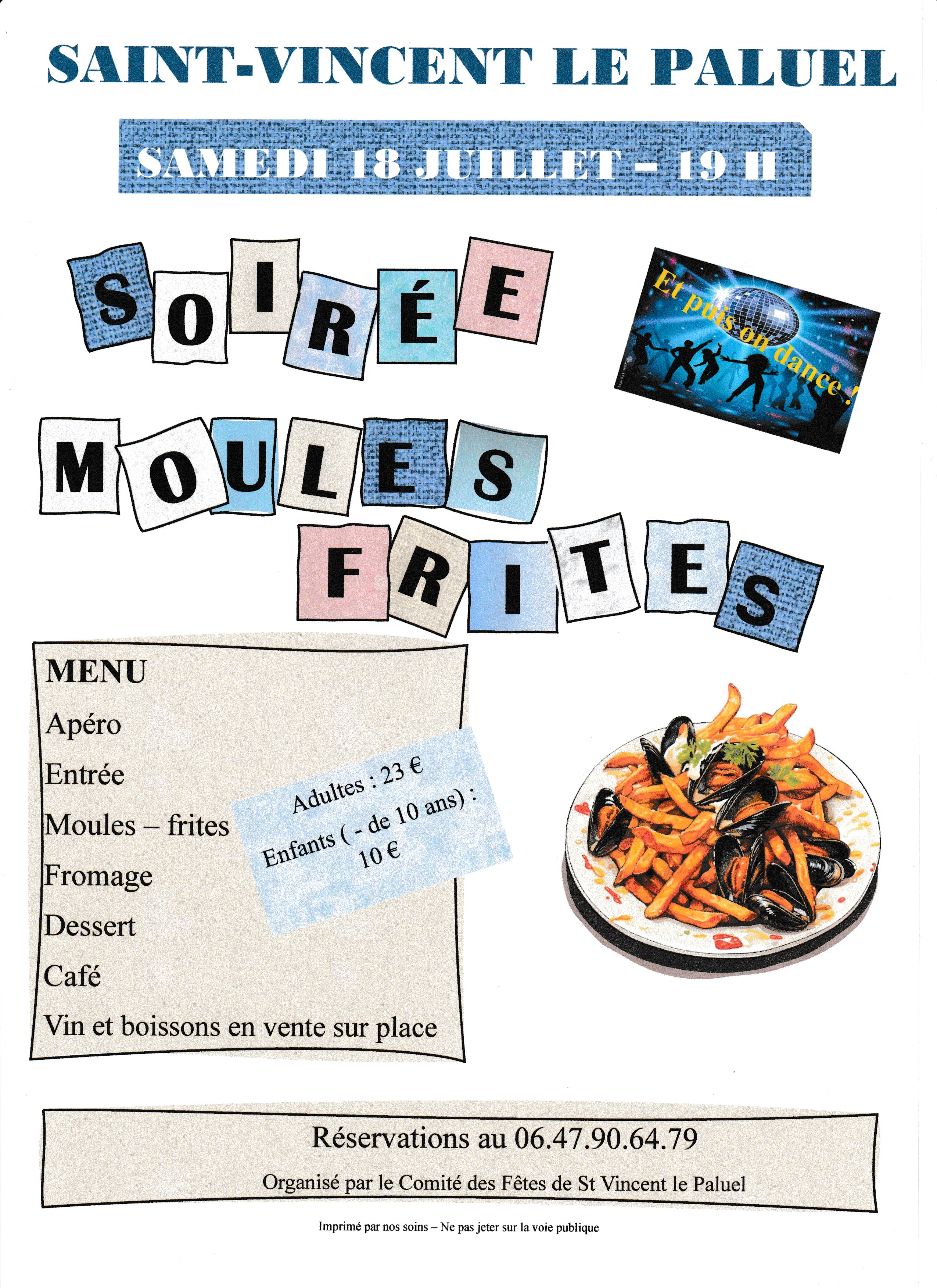 Soirée moules/frites animée