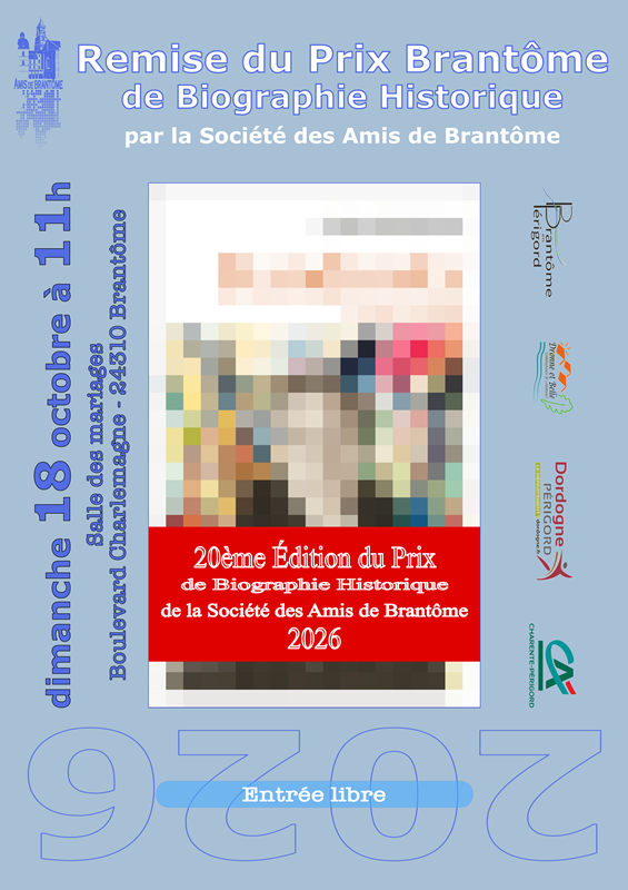 Prix littéraire de biographie historique Brantôme 2026