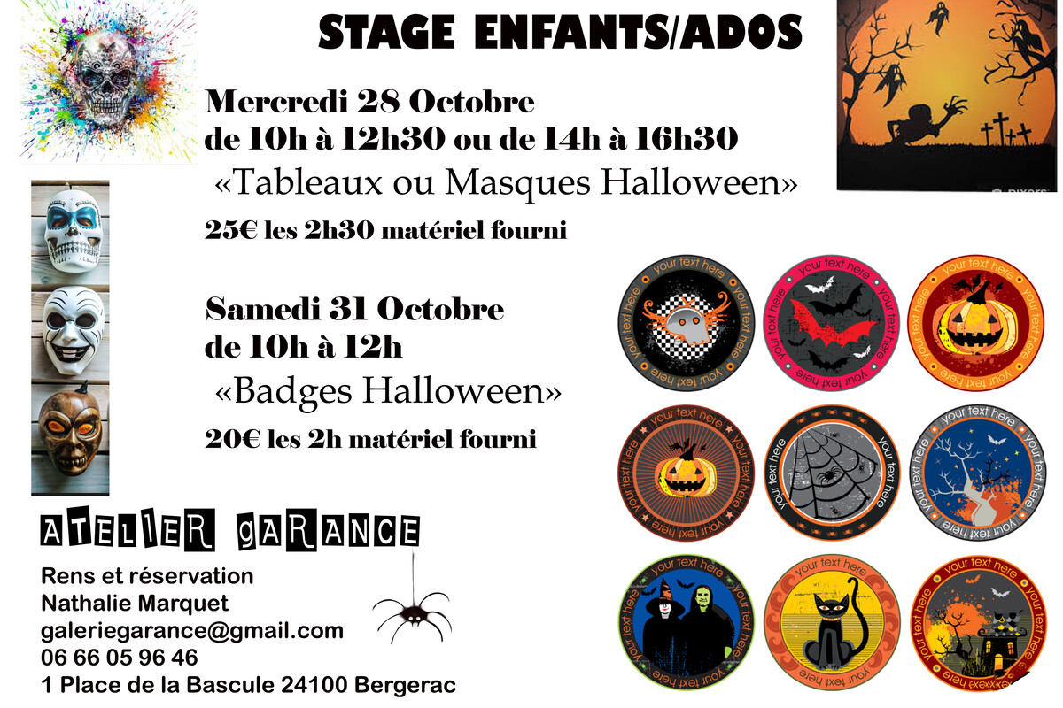 Stage d'Halloween enfants et ados | Atelier Garance 