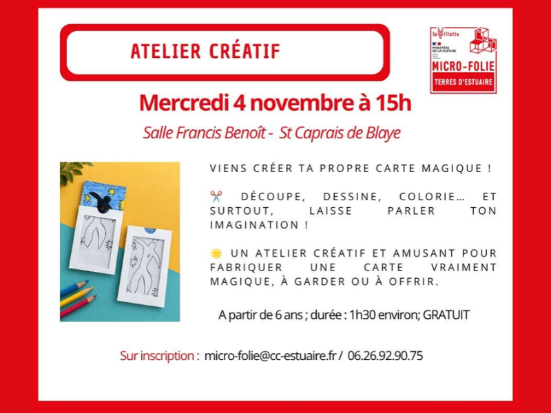 Atelier créatif "Carte Magique" avec la micro folie