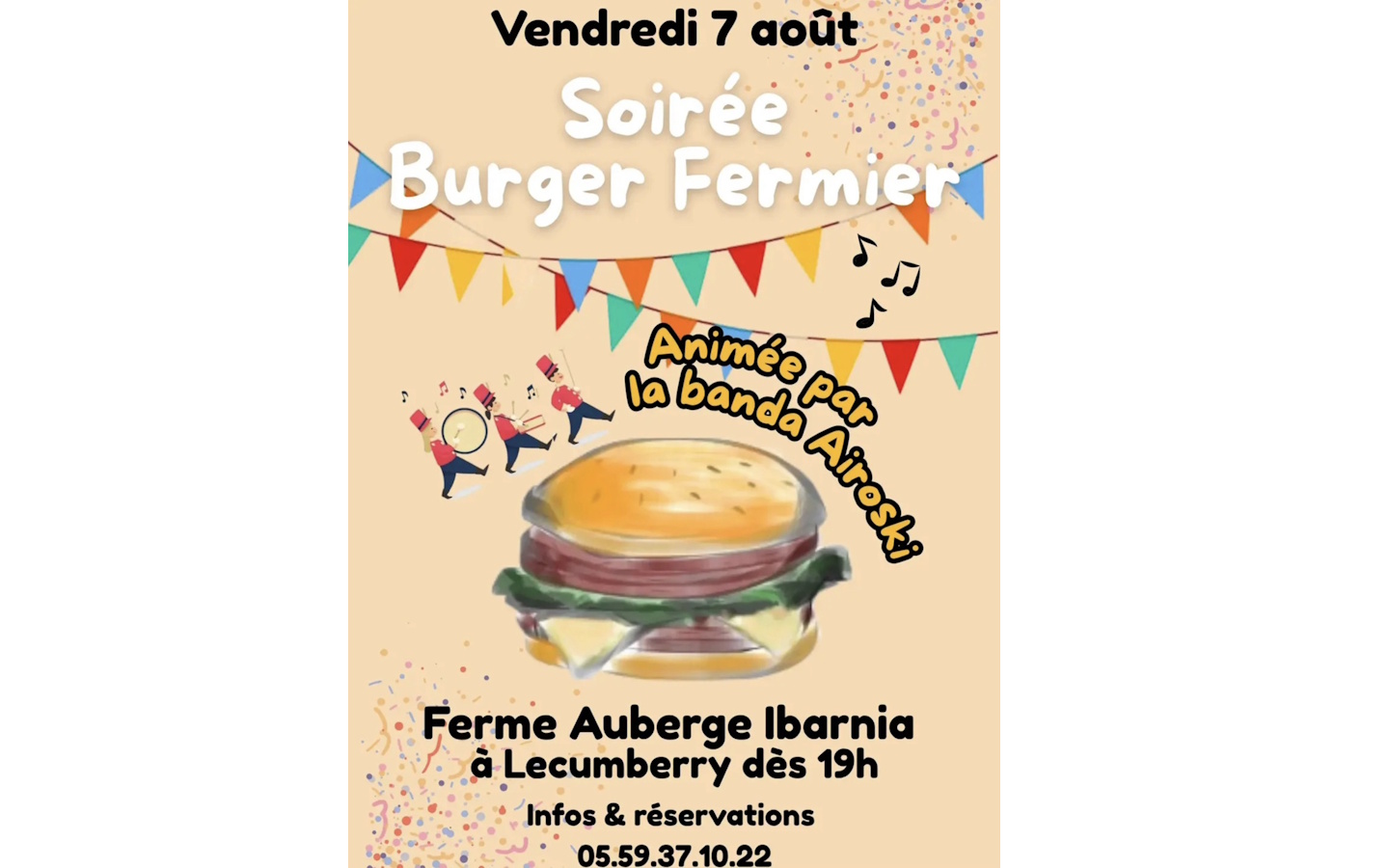 Soirée burger fermier animée à la ferme auberg ...