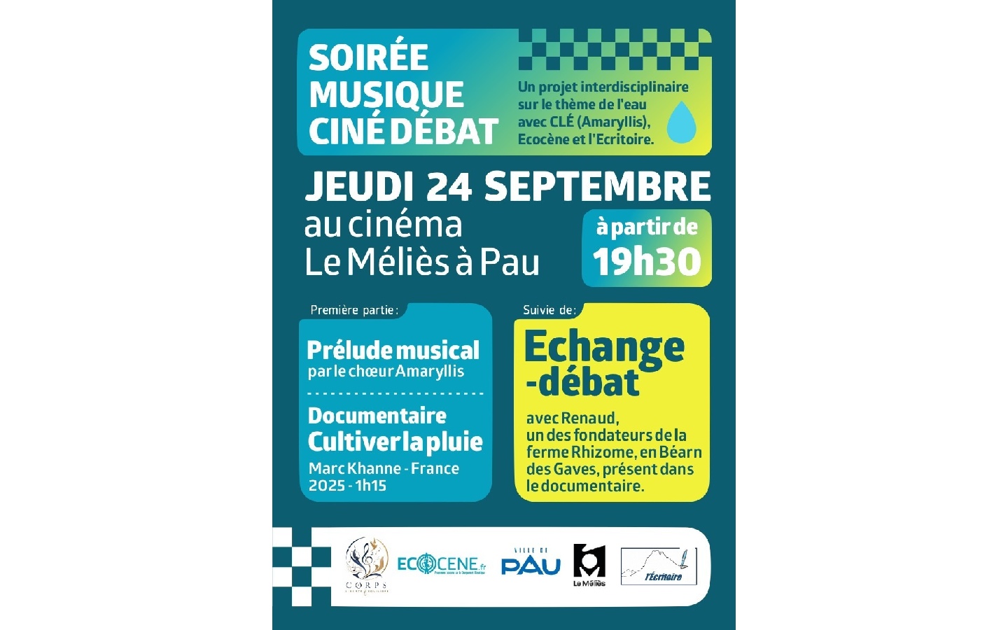 Soirée musique ciné débat avec Écocène