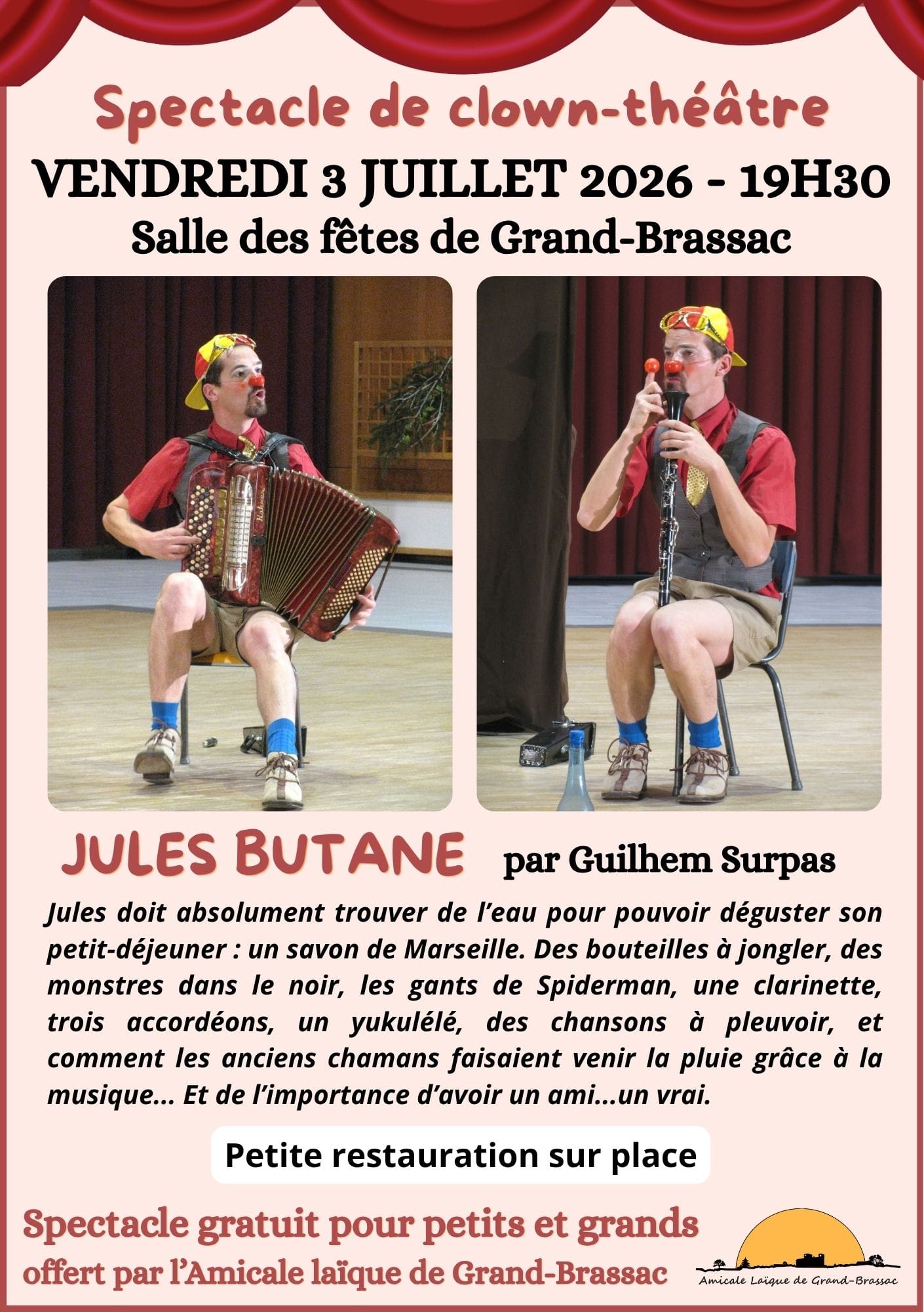 Spectacle de clown théâtre "Jules Butane" par  ...