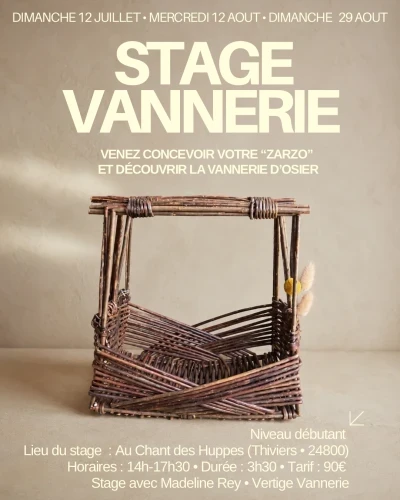 Stage découverte de la vannerie d'osier, réali ...