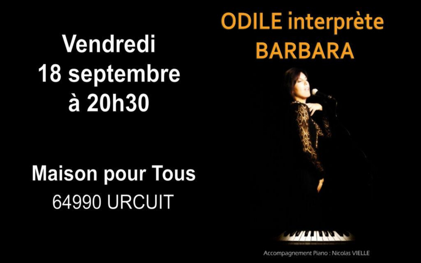 Odile chante Barbara : Une soirée poétique et  ...